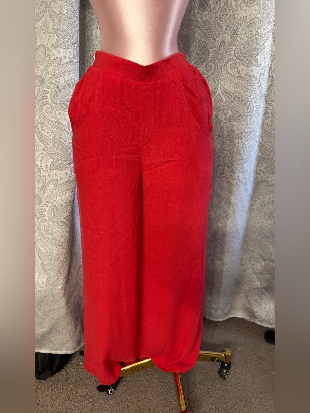 Sienna Sky Vibrant Red Wide-Leg Pants